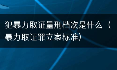 犯暴力取证量刑档次是什么（暴力取证罪立案标准）