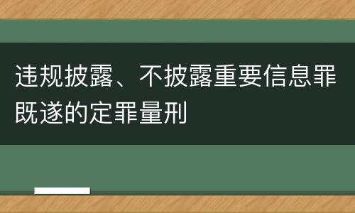 违规披露、不披露重要信息罪既遂的定罪量刑