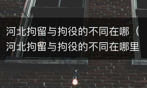 河北拘留与拘役的不同在哪（河北拘留与拘役的不同在哪里执行）