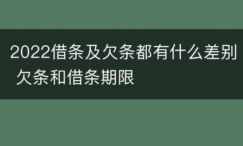 2022借条及欠条都有什么差别 欠条和借条期限