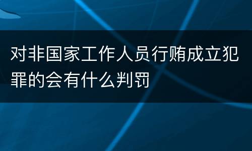 对非国家工作人员行贿成立犯罪的会有什么判罚