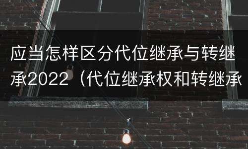 应当怎样区分代位继承与转继承2022（代位继承权和转继承权）