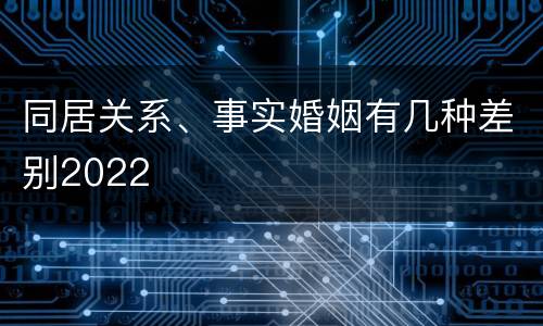 同居关系、事实婚姻有几种差别2022