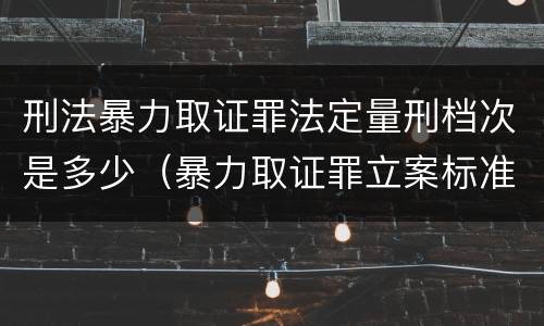 刑法暴力取证罪法定量刑档次是多少（暴力取证罪立案标准）