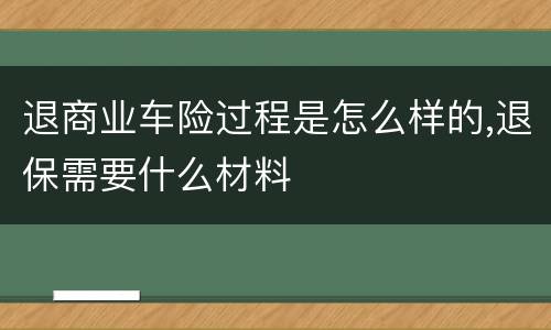 退商业车险过程是怎么样的,退保需要什么材料