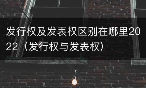 发行权及发表权区别在哪里2022（发行权与发表权）