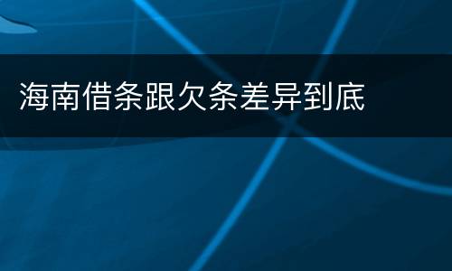 海南借条跟欠条差异到底