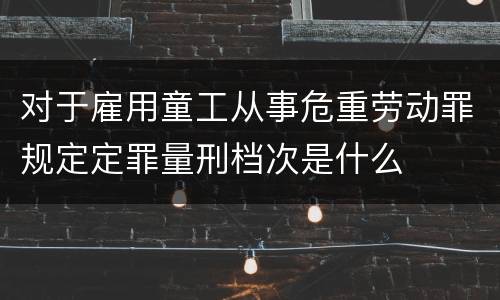对于雇用童工从事危重劳动罪规定定罪量刑档次是什么