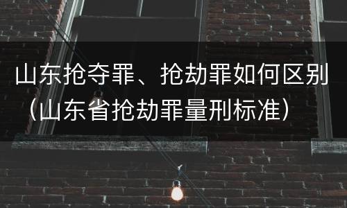 山东抢夺罪、抢劫罪如何区别（山东省抢劫罪量刑标准）