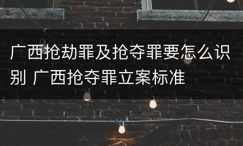 广西抢劫罪及抢夺罪要怎么识别 广西抢夺罪立案标准
