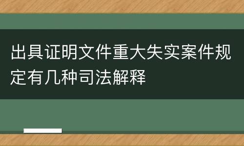 出具证明文件重大失实案件规定有几种司法解释