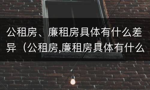 公租房、廉租房具体有什么差异（公租房,廉租房具体有什么差异吗）