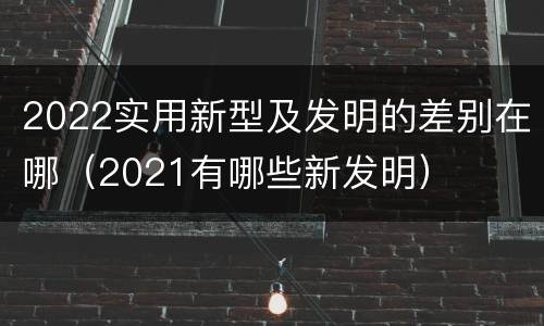 2022实用新型及发明的差别在哪（2021有哪些新发明）