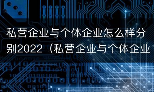 私营企业与个体企业怎么样分别2022（私营企业与个体企业怎么样分别2022年报税）
