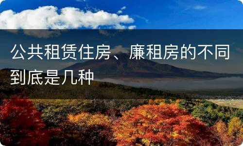 公共租赁住房、廉租房的不同到底是几种