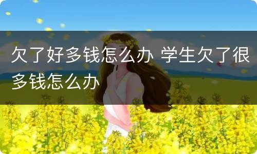 欠了好多钱怎么办 学生欠了很多钱怎么办