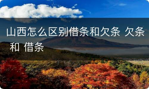 山西怎么区别借条和欠条 欠条 和 借条