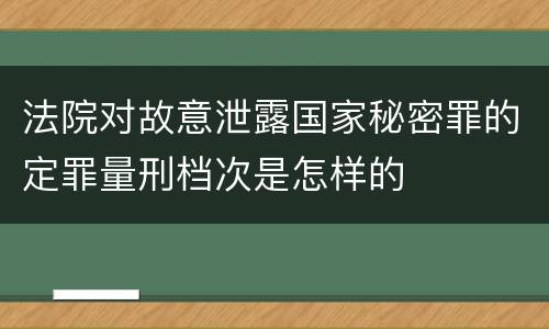 法院对故意泄露国家秘密罪的定罪量刑档次是怎样的