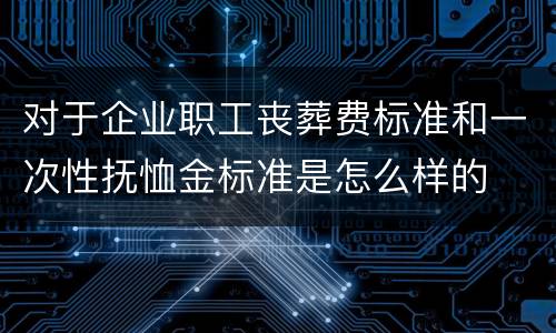 对于企业职工丧葬费标准和一次性抚恤金标准是怎么样的