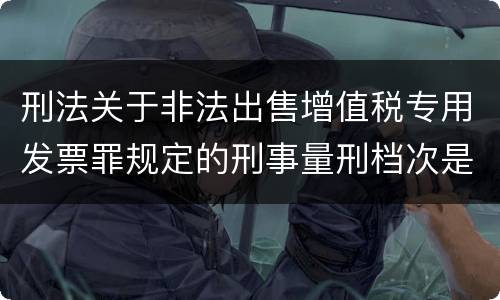 刑法关于非法出售增值税专用发票罪规定的刑事量刑档次是什么