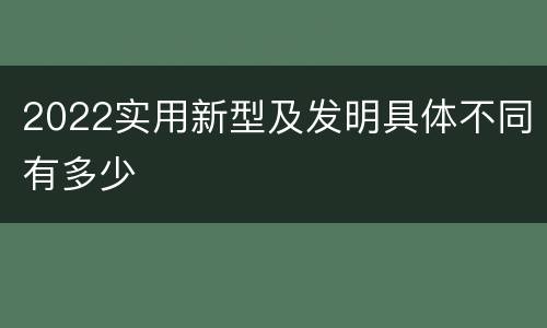 2022实用新型及发明具体不同有多少