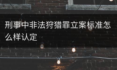 刑事中非法狩猎罪立案标准怎么样认定