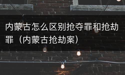 内蒙古怎么区别抢夺罪和抢劫罪（内蒙古抢劫案）
