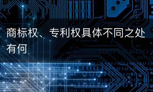 商标权、专利权具体不同之处有何