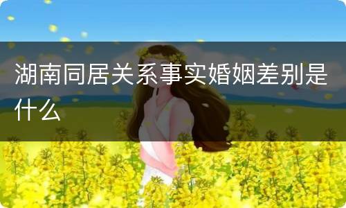 湖南同居关系事实婚姻差别是什么
