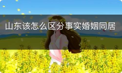 山东该怎么区分事实婚姻同居