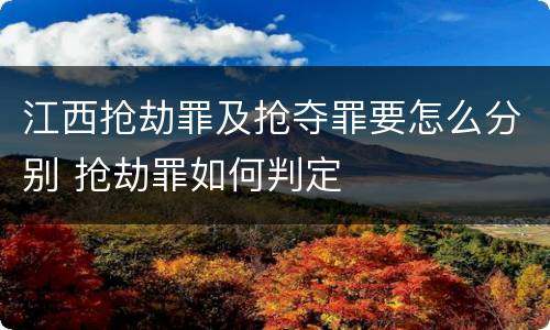 江西抢劫罪及抢夺罪要怎么分别 抢劫罪如何判定