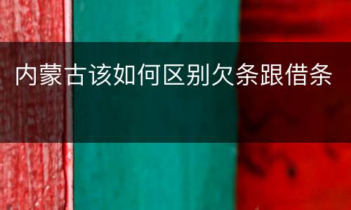内蒙古该如何区别欠条跟借条