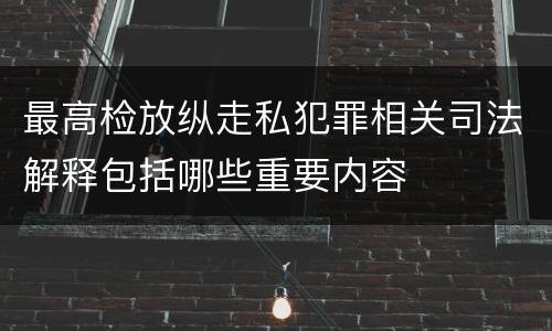 最高检放纵走私犯罪相关司法解释包括哪些重要内容