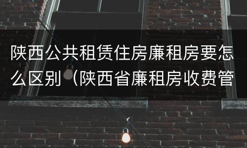 陕西公共租赁住房廉租房要怎么区别（陕西省廉租房收费管理办法）
