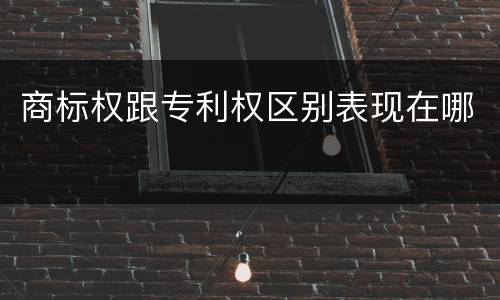 商标权跟专利权区别表现在哪