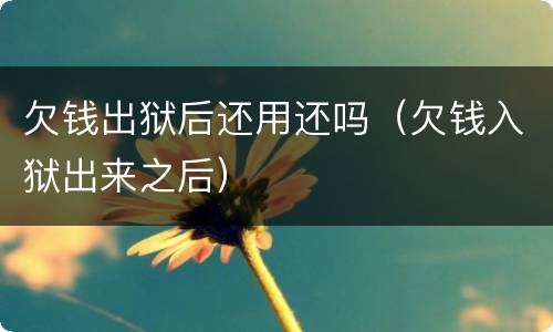 欠钱出狱后还用还吗（欠钱入狱出来之后）
