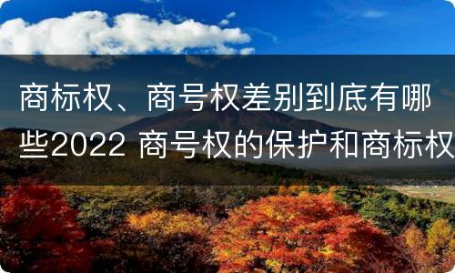 商标权、商号权差别到底有哪些2022 商号权的保护和商标权的保护一样是全国性范围的
