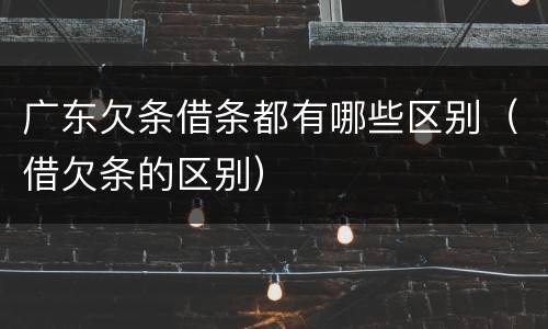 广东欠条借条都有哪些区别（借欠条的区别）