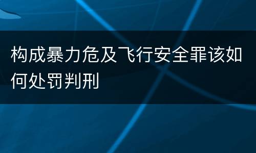 构成暴力危及飞行安全罪该如何处罚判刑