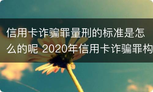 信用卡诈骗罪量刑的标准是怎么的呢 2020年信用卡诈骗罪构成要件