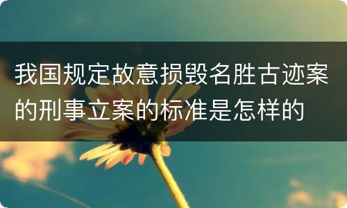 我国规定故意损毁名胜古迹案的刑事立案的标准是怎样的