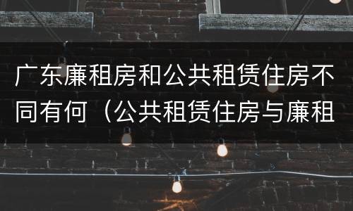 广东廉租房和公共租赁住房不同有何（公共租赁住房与廉租房的区别）