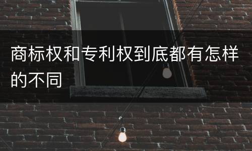 商标权和专利权到底都有怎样的不同