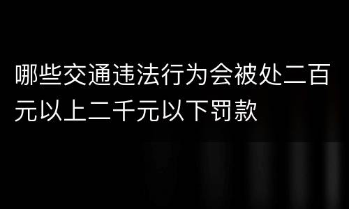 哪些交通违法行为会被处二百元以上二千元以下罚款