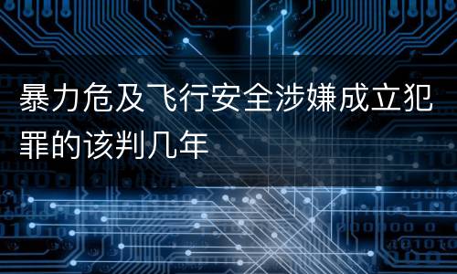 暴力危及飞行安全涉嫌成立犯罪的该判几年
