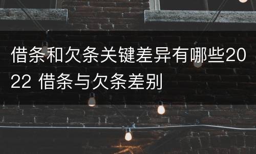 借条和欠条关键差异有哪些2022 借条与欠条差别