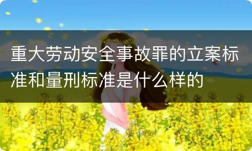 重大劳动安全事故罪的立案标准和量刑标准是什么样的