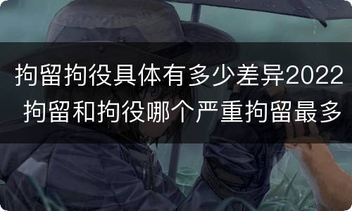 拘留拘役具体有多少差异2022 拘留和拘役哪个严重拘留最多多少天