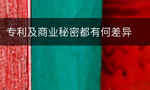 专利及商业秘密都有何差异