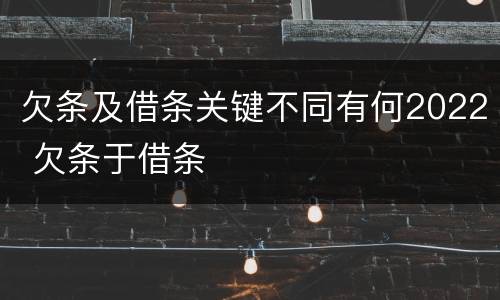 欠条及借条关键不同有何2022 欠条于借条